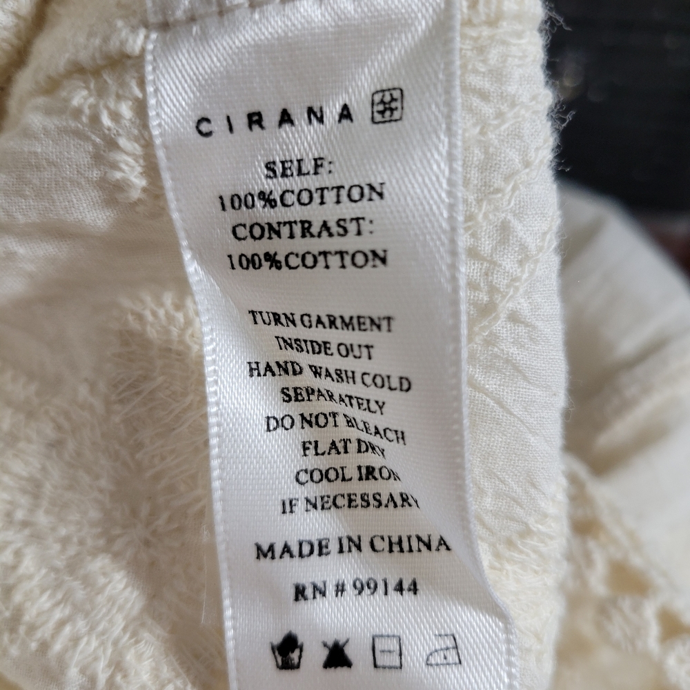 Cirana Lacey 100% Cotton  Blouse 3/4 Sleeve - Picture 7 of 7